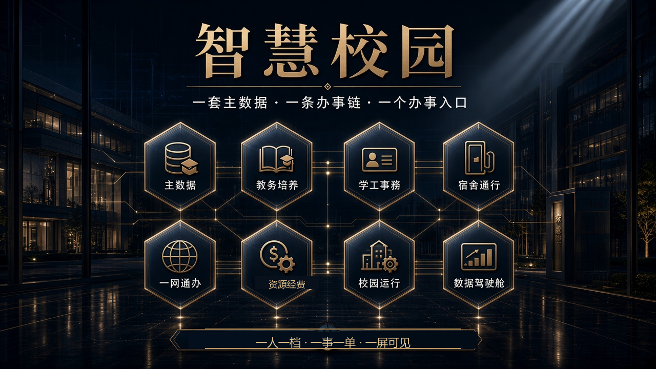 Smart Campus Management System — one master record, one service chain, one front door